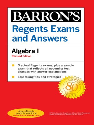 cover image of Regents Exams and Answers Algebra I